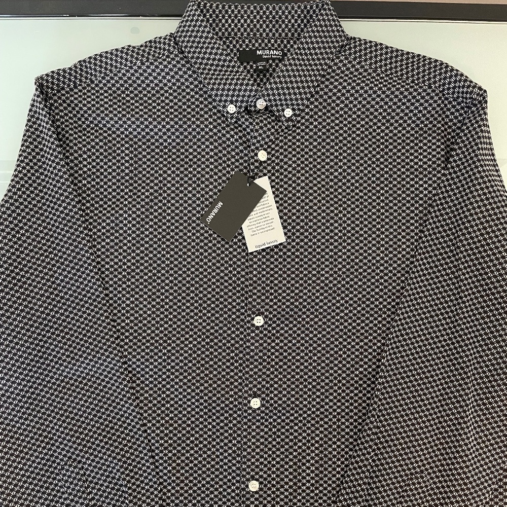 Men’s NWT Black/White Murano Liquid Luxury  Shirt XL